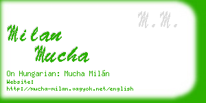 milan mucha business card